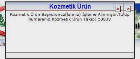 Doküman ekleme işleminin ardından Bildirim Gönder butonu tıklanıp Takip Numarası alınmalıdır.