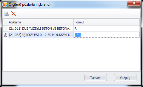 Tanım Yeni metrajınız için Tanım bölgesine gerekli bilgileri girebilirsiniz. (İç kapı vb.) Kategori Eklemek istediğiniz metrajın kategorisini burada ayarlayabilirsiniz.