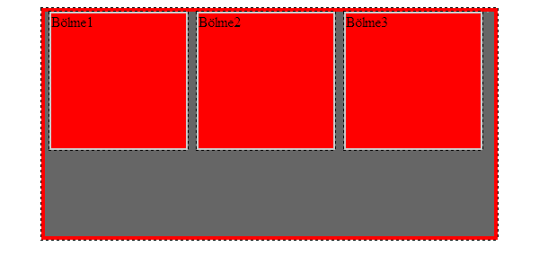 <div class="ic_bolme">bölme1</div> <div class="ic_bolme">bölme2</div> <div class="ic_bolme">bölme3</div> </div> </body> Yukarıdaki tasarımın çıktısı ÇEŞİTLİ SCRIPTLER SAFAYI KAĞIDA ALMAK O anda