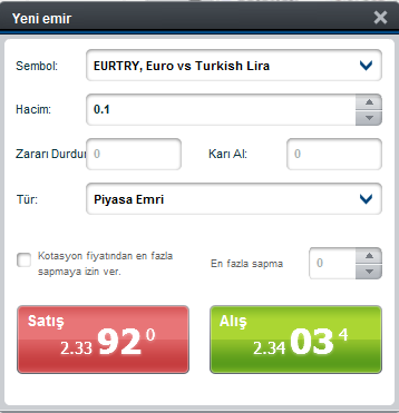 Piyasa Gözlem Penceresi işlem yapılabilir her enstrüman için aşağıdaki bilgileri sunmaktadır: o Semboller o Alış ve Satış Fiyatı o Son Güncelleme İşlem yapılabilen herhangi bir sembole çift