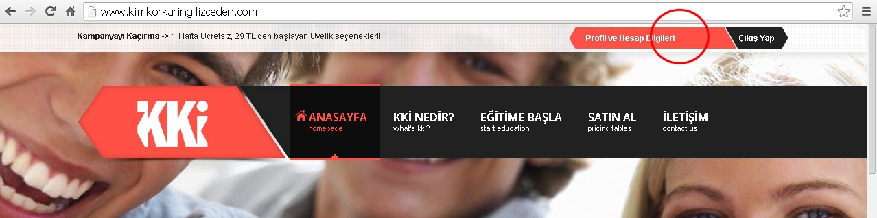 Ana sayfadaki Profil ve Hesap Bilgileri kısmından istediğiniz zaman şifrenizi değiştirebilirsiniz.