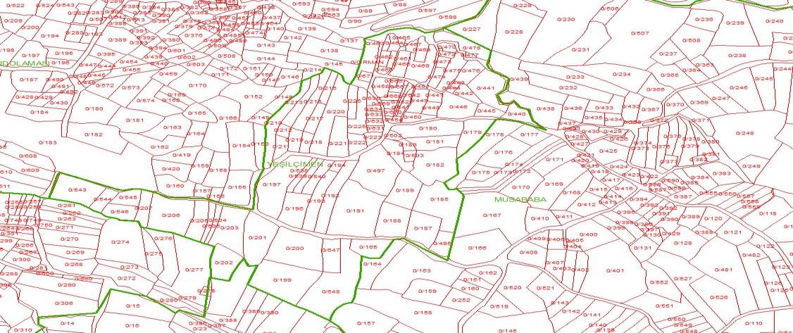 sınırları, yollar, yapılar ve numaratajlarının veri tabanına aktarılması çalışmalarına başlanmış olup tamamlanmak üzeredir.