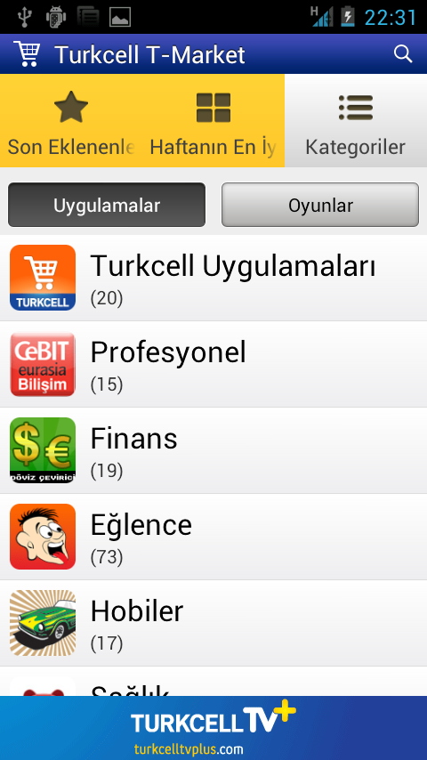 T-Market Turkcell in Android tabanlı cihazlar için geliştirdiği T-Market ile, cep telefonunuzun yeteneklerini zenginleştirecek