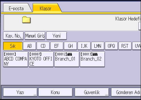 6. Scan 5. [Klasör] öğesine basın. 6. Şu an seçili olmayan protokole basın. Bir onay mesajı görünür. 7. [Evet] seçeneğine basın. 8. [OK] öğesine basın. 9. [Çıkış] tuşuna basın. 10.