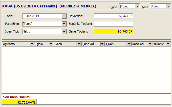 İŞLEM KASASI MODÜLÜ - GENEL TOPLAM VE SON KASA DURUMU ALANLARI ARASINDAKİ UYUMSUZLUK GİDERİLDİ - ERS RAPORLAMA BÖLÜMÜNDE KASA RAPORLAR