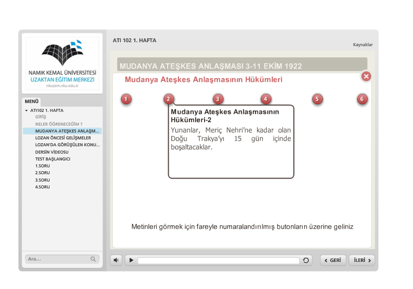 Şekilde görüldüğü gibi Şekil 16 daki butonlar tıklandığında alt