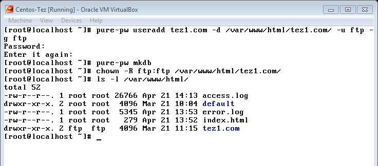 70 Şekil 6.24. TLS Uygulaması İçin FTP Kullanıcısı Oluşturma. Ftp sunucusuna erişim için iptables (güvenlik duvarı) ayarları güncellenerek bağlantının kabul edileceği portlar açılmalıdır (Şekil 6.25).