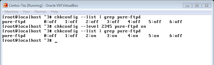 72 chkconfig --level 2345 pure-ftpd on chkconfig --list grep pure-ftpd Şekil 6.27. Ftp Servisinin Sistem Açılış Konfigürasyonları.