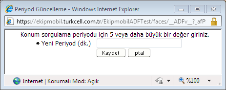 Şekil 5.2.1.2.1.1 Mobiller, sorgulandıktan sonraki 5 dakika içinde tekrar sorgulanırlarsa, EkipMobil, kullanıcıya son 5 dakika içinde bulduğu sorgu sonucunu iletecektir. 6.