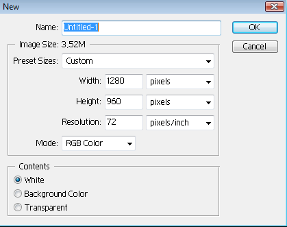 2. GRAFİK TASARIM 3.1. Adobe Photoshop Menüleri Dosya Yeni Yeni bir belge oluşturmak için Dosyaya gidin (File) ardından Yeni (New) gidin.aşağıdaki iletişim kutusu açılacaktır.