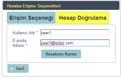 2.3 Şifre Kurtarma Portal hesabına erişim sorunu yaşayan kullanıcılar şifre kurtarma ve kullanıcı adı sorgulama seçeneklerinden birini kullanabilir.