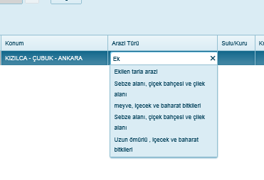 5- Kaydedilmek istenen tapunun Arazi Türü, Sulu/Kuru ve Nitelik bilgileri girilir. 6- Tapunun Konum bilgisi Mernis te eşleşme sağlandığı durumda otomatik olarak sistem tarafından getirilir.