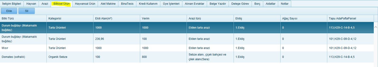 14- Sistem, Tapu, Arazi ve Tapu sahipleri bilgilerini kaydeder. Ve işlem tamamlanmış olur. 3.4.5.