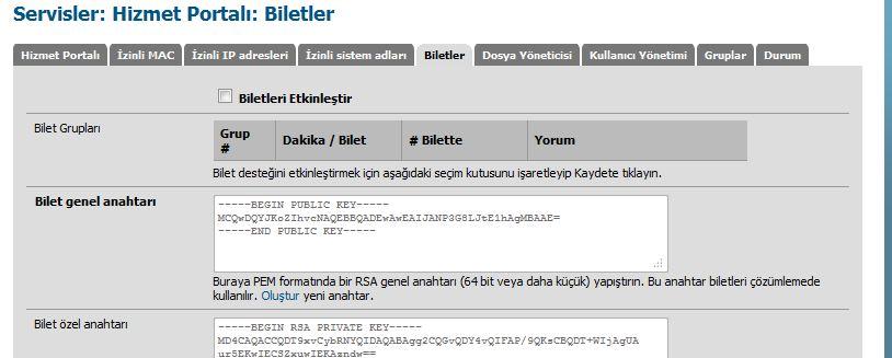 kullanıcıları izleyebilme, Bilet tanımlaması ile