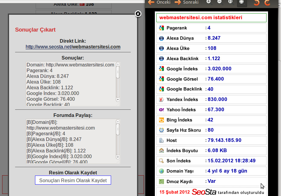 Aşağıdaki görselde ws-seo.com üzerinde bulunan WS-SEO WordPress teması kodlama testi Website istatistiklerini gösteren ana aracımız ile devam edelim.