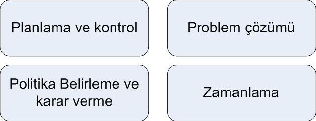 Bilişim Sistemlerine Gereksinim Duyulan Çalışmalar 1. İşlerin etkin olarak planlanması ve kontrol edilmesi. 2.