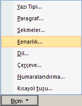 Ekrana gelen Biçimlendirmeyi Kullanarak Yeni Stil Oluştur ekranından Adı bölümüne Stil için kullanılmak istenilen isim girilir.