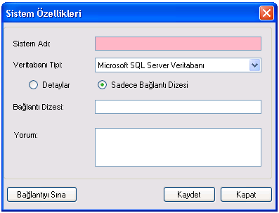 19 Veritabani adi alaninin yanindaki buton seçilen veritabani sunucusundaki mevcut veritabanlarini listeler. Sadece Artesis Enterprise Server veritabanı seçtiyseniz sistemi kaydedebilirsiniz.