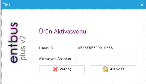 6. Giriş: EntBus Plus modülü ilk çalıştığında aşağıdaki ekran görünür. Dil comboboxı program için kullanılacak dili belirtir. Bağlanılabilecek sunucu adresleri Sunucu listesi altında gözükecektir.