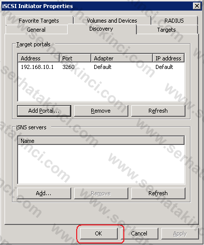 Hyper-V: Host to Host Failover Cluster Kurulumu Sayfa 41 / 140 Ok diyerek pencereyi kapatıyoruz. Eğer yanlış bir IP adresi yazarsanız ekleme işlemi gerçekleşmeyecektir.