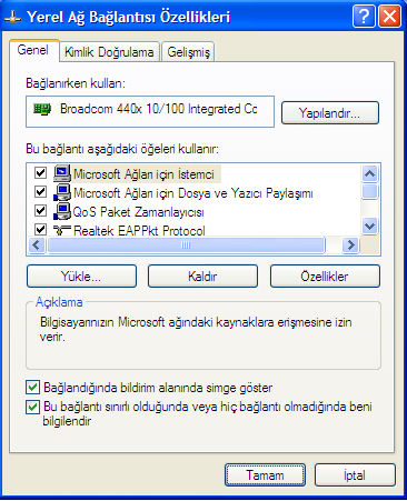 5. Otomatik olarak bir IP adresi al seçeneğini seçiniz ve Tamam a tıklayınız.