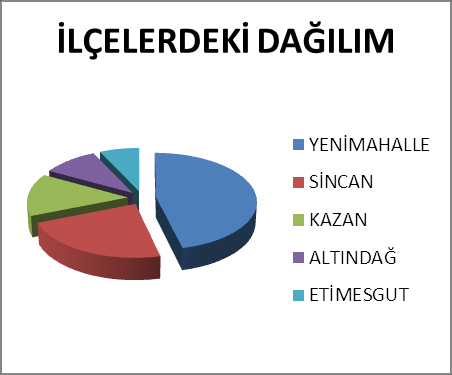 ġekil: Sektörel ve Ġlçe Bazında Dağılım Grafiği ÇEVRESEL ETKĠ DEĞERLENDĠRMESĠ YÖNETMELĠĞĠ KAPSAMINDA YAPILAN ÇALIġMALAR 31.12.