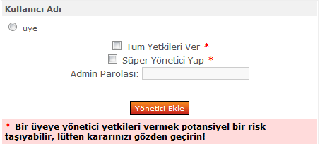 Kullanıcı adı, e-posta adresi ve parolalar bilgilerini girdikten sonra üye ekle düğmesine tıklayınız. Eklediğiniz kullanıcıları üyeler bağlantısından listeletebilir ve kontrol edebilirsiniz. Resim 2.