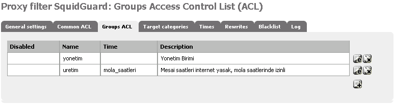 Bölüm 26: SquidGuard Kullanıcı/Grup Bazlı ACL Senaryo Name: uretim Client (source): 19