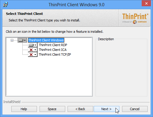 Kurulum Illus. 8 Illus. 8 Windows REMOTE DESKTOP CONNECTION kullanılır. 1. ThinPrint Client yazılımı için SETUP.EXE yi başlatın 2. Kurulum için dil seçin: English, French, German veya Spanish. 3.