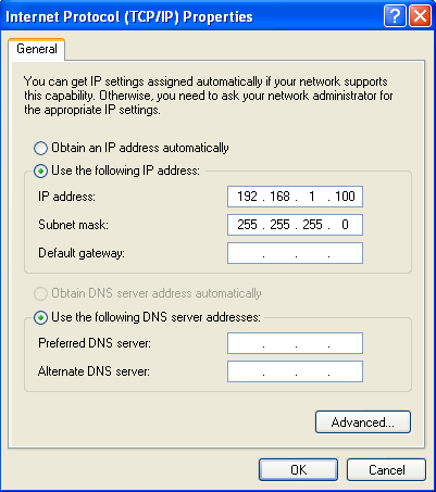 address] kutusunu seçerek verilen IP adresini giriniz ve [OK] tuşuna basınız. 3-