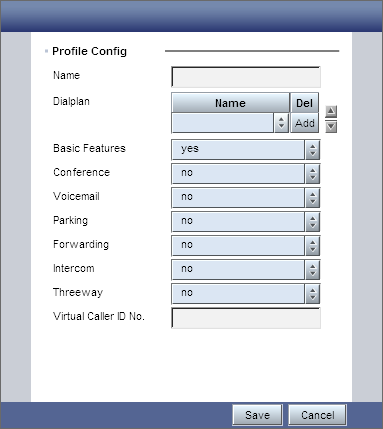 6. Basit Profil Ayarı İsim: Profil için yeni bir isim seçiniz. AramaPlanı: Yapılan çağrılar için AramaPlanı leri seçiniz. Basit Özellikler: Temel ek özelliklerin kullanımını seçiniz.