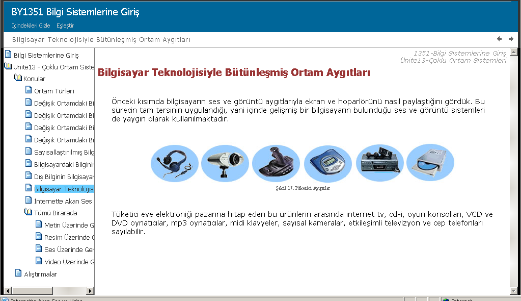 41 ġekil 10 : Anadolu Üniversitesi BYÖLP Modüler Ders Yapısı Kaynak: Anadolu Üniversitesi, 2004 2.3.3.4. Bilgi Üniversitesi Uygulamaları Ġstanbul Bilgi Üniversitesi kendi ürünleri olan ÖYS ve öğrenme nesneleri üzerinden Bilgi MBA (E-MBA) ĠĢletme Yüksek Lisans programını yürütmektedir (Ek 14).