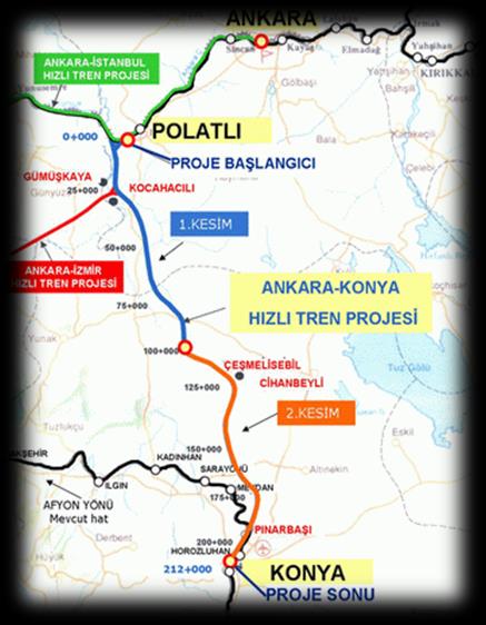 LOJİSTİK: Hızlı Tren Konya Ankara arası gidiş dönüş 16 sefer vardır.