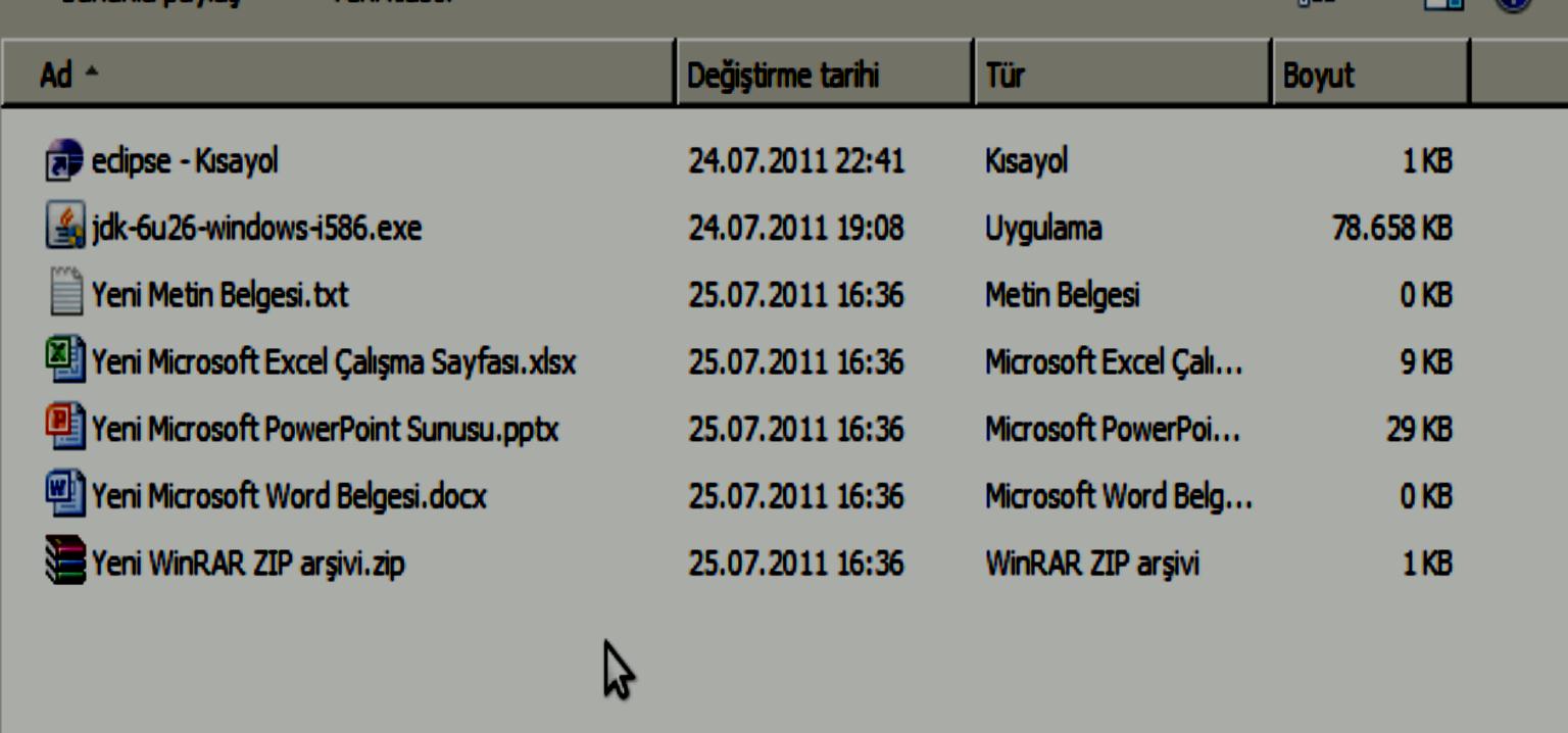 Yeni klasör oluşturmak için bulunduğumuz klasör içinde ya da masaüstünde fareyle sağ tıkladıktan sonra Yeni daha sonra Yeni klasör demek yeterli olacaktır.