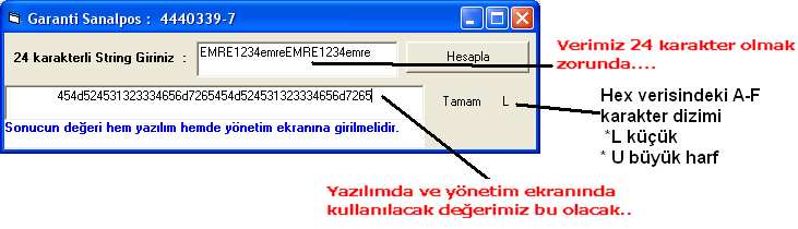 3D SECURE KEY (STOREKEY) TANIMI: Sayfa 6 Hex edilecek değerimiz 24 karakter olmalıdır. Örnek EMRE1234emreEMRE1234emre gibi.