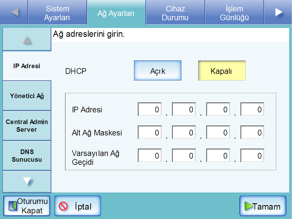 3.4 Bölge/Saat Dilimi Ayarlaması 1. Üst menüdeki [Sistem Ayarları] sekmesini seçin. 2. Sol yan menüdeki [Bölge/Saat Dilimi] sekmesini seçin. 3.