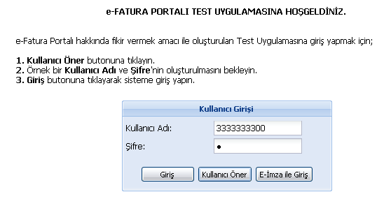 E-Fatura portalı
