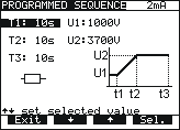 Fig. 11. Programlama Menüsü Ilim tuşuna trip akım ayarlama ve kaçak akım karakterini ayarlamak için basınız. (Resistif veya kapasitif). HV fonksiyonundaki aynı prosedür geçerlidir.