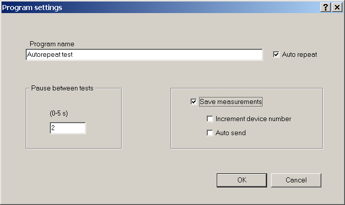 - Her sequent arasında (0 s 5 s) duraklat., - Ölçüm sonuçları kayıt., - increment device number_ Artan aralıkla, - auto send_sequence sonuçlarını PC ye otomatik gönder.