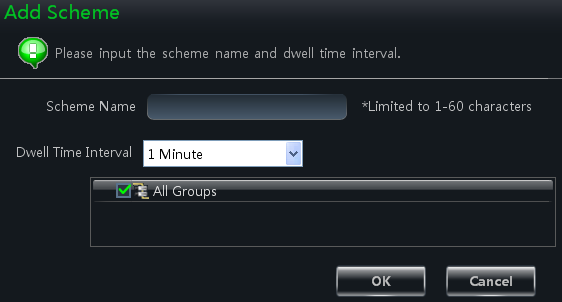 21 4.3.1 Düzen Oluşturma Click button to create a scheme. The added scheme will be displayed in the scheme list. 4.3.2Grup Bekleme Düzeni Değiştirme ve Silme Düzen listesinden bir düzen seçiniz, silmek için Bir düzen seçiniz ve arayüze girmek için Düzen adı ve bekleme zamanını değiştirebilirsiniz.