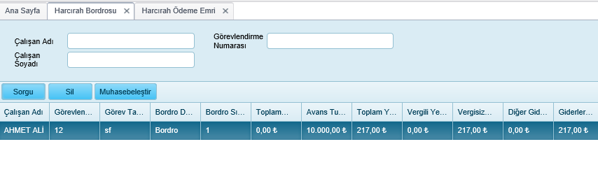 Bordro Durumu Bordro Sırası Brüt Tutarı (TL) SGK Matrahı(TL) SGK Prim(TL) SGK Prim İşveren (TL) İşsizlik Ödemesi(TL) İşsizlik İşveren Ödemesi (TL) Devreden SGK Matrahı (TL) Toplam Gelir Vergisi