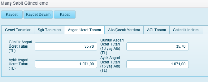 Günlük Asgari Ücret Tutarı (TL) Aylık Asgari Ücret Tutarı (TL) Günlük Asgari Ücret Tutarı(16 Yaş Altı) (TL) Aylık Asgari Ücret Tutarı (16 Yaş Altı) (TL) Günlük Asgari Ücret Tutarı (TL) Aylık Asgari