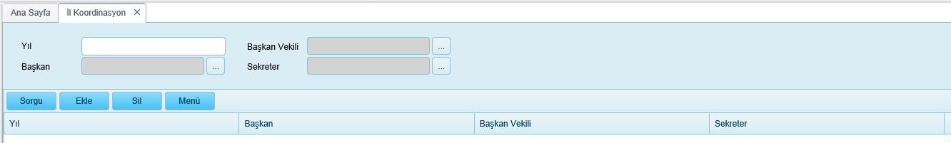 Fahri üye listesi Ekle butonu ile aşağıdaki ekrana erişilir. Bu ekranda Fahri üye bilgisi açılan listeden seçilerek Kaydet butonu ile Fahri üye eklenmiş olur.