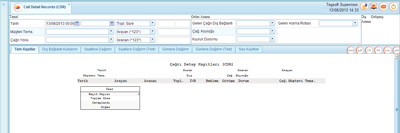 TegsoftCC Supervisor (Yetkili Kullanıcı) Inbound Çağrı Merkezi Eğitim Dokümanı Sayfa 2 / 24 A. SİSTEME GİRİŞ 1.