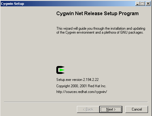 Kuruluma baģlama CD-ROM içindeki Cygwin dizinindeki setup.exe yi çalıģtırınız. Program kurulumu Resim 1.1: Cygwin setup ekranı Resim 1.