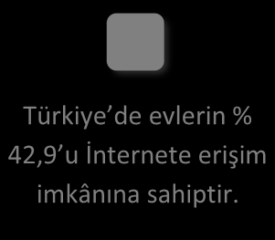 Örnek İnternet Türkiye de evlerin % 42,9 u İnternete erişim imkânına sahiptir.