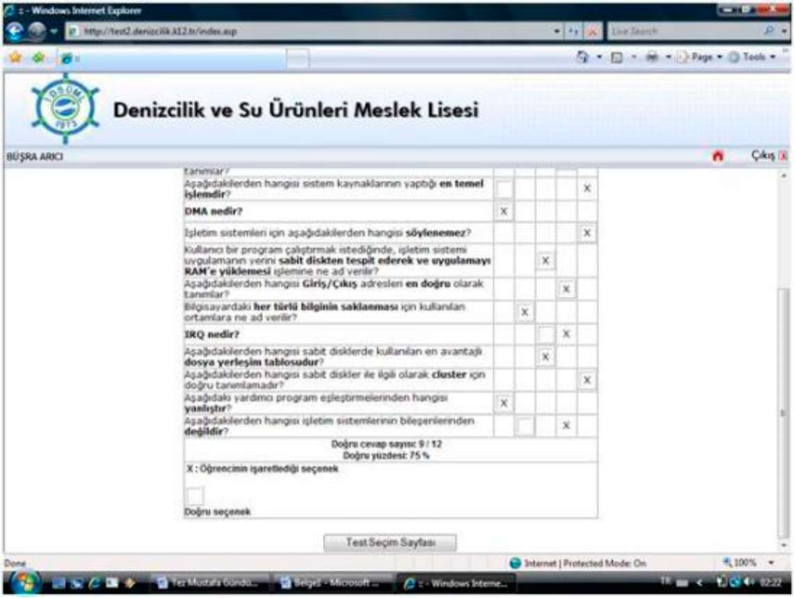 80 Şekil Ek-1.9: Test Sonuç Ekranı (Devamı) EK-2. ÖĞRENME STİLİ ANKETİ Ek-2.1. Felder-Soloman'ın Öğrenme Stili Anketi (ILS) 1) Bir şeyi daha iyi anlarım, eğer a) onu denersem.