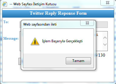 3 ) Reply butonuna basıldıktan sonra Twit i cevaplama ekranı çıkacaktır.