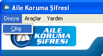 Aile Koruma Şifresi Yönetici Araçlarını Kapatma Aile Koruma Şifresi Yönetici Araçlarını kapatmak için, Dosya > Çıkış ı seçin.