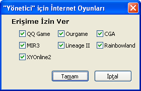 İnternet Oyunlarına Erişimi Yapılandırma Bir kullanıcının ağ oyunlarına erişimini yönetmek için: 1. Yönetici Araçlarına giriş yapın. 2.